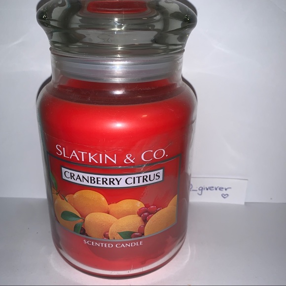 Cranberry Citrus 22oz BBW Slatkin Jar Candle Rare - Picture 2 of 11